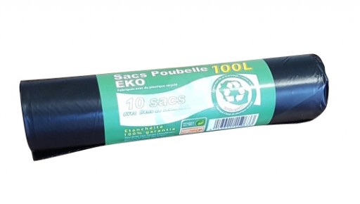Sac Poubelle EKO 100L, Carton de 50 rouleaux de 10 sacs