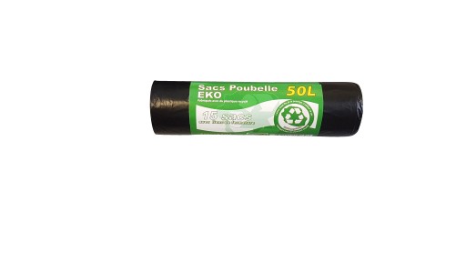 Sac Poubelle EKO 50L, Carton de 50 rouleaux de 15 sacs