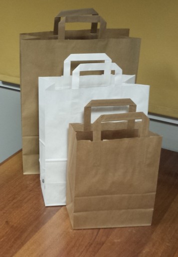 SAC PAPIER POIGNEES PLATES ECO PP26 Kraft (carton de 250)